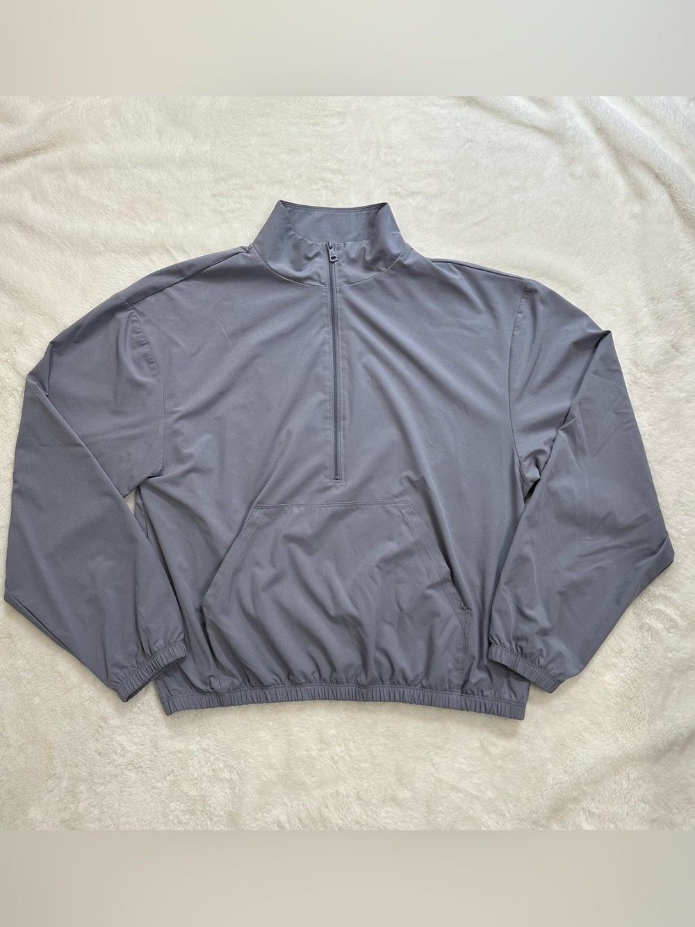Beyond Yoga Stretch Woven In Stride Half Zip Pullover - Cloud Grey - XS